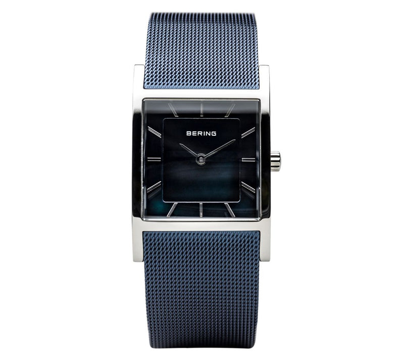 Bering Women's Stainless Blue Mesh Strap Watch — Main view