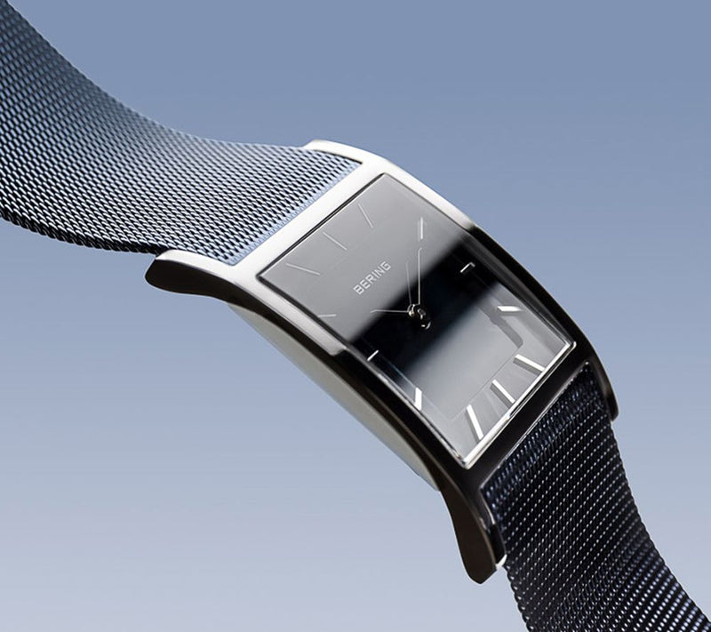 Bering Women's Stainless Blue Mesh Strap Watch — View 4