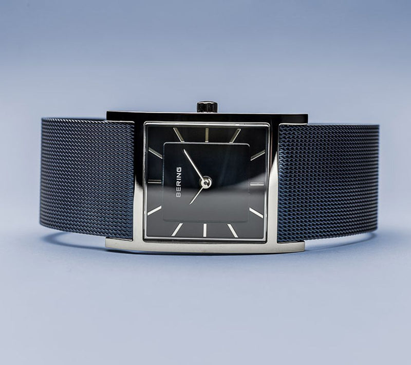 Bering Women's Stainless Blue Mesh Strap Watch — View 5