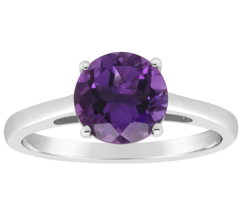 14K Gold Round 1.60 cttw Amethyst Ring — View 3