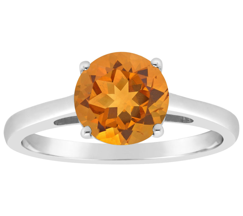 14K Gold Round 1.60 cttw Citrine Ring — View 3