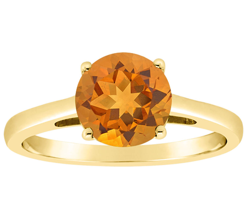 14K Gold Round 1.60 cttw Citrine Ring — View 5