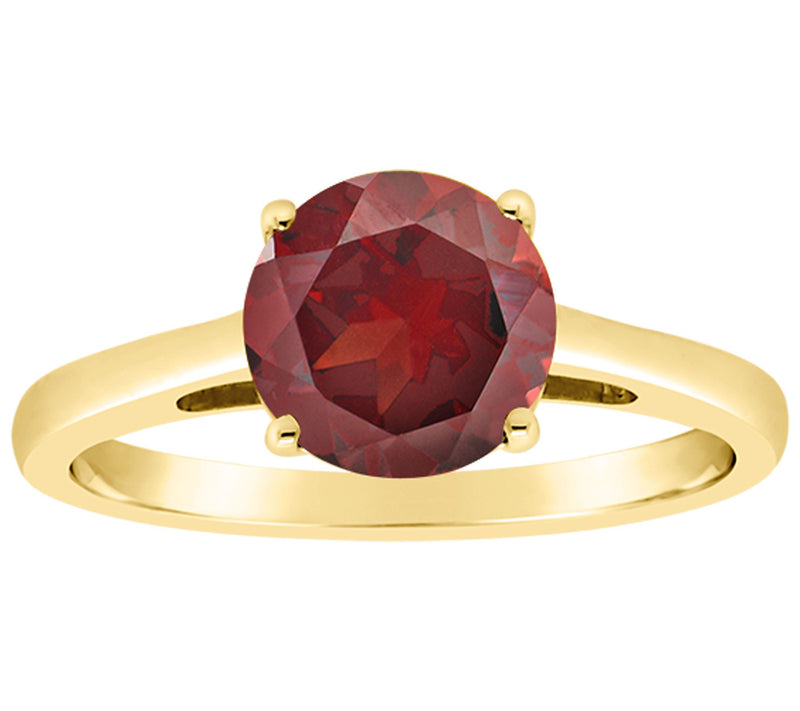 14K Gold Round 2.10 cttw Garnet Ring — View 5