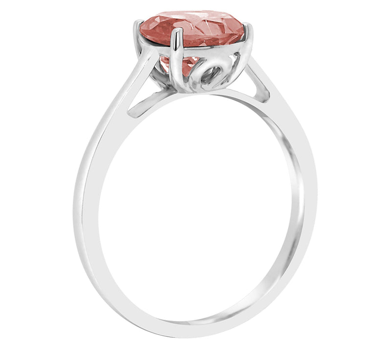 14K Gold 1.90 cttw Round Morganite Ring — View 8