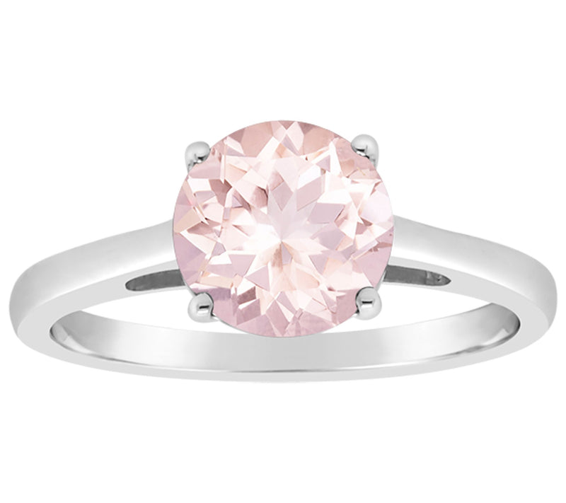 14K Gold 1.90 cttw Round Morganite Ring — View 3