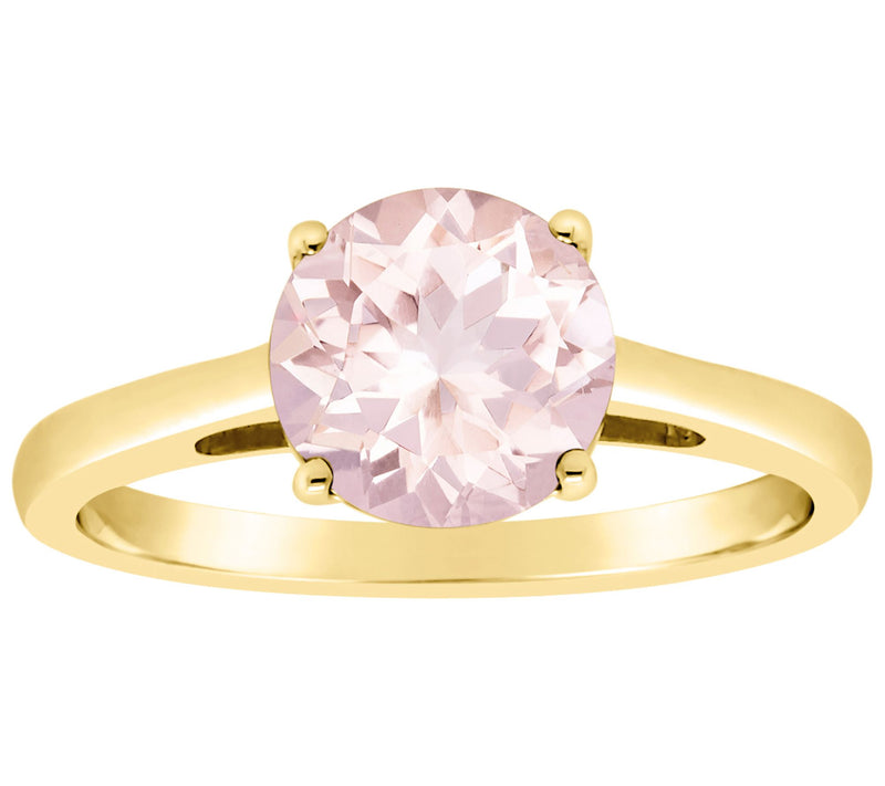 14K Gold 1.90 cttw Round Morganite Ring — View 5