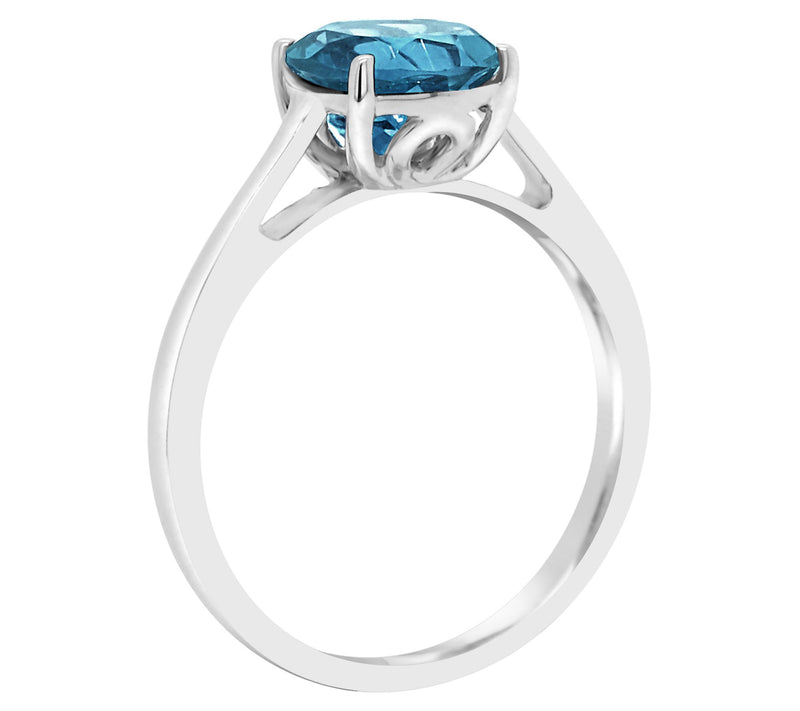 14K Gold 2.20 cttw Round London Blue Topaz Ring — View 6