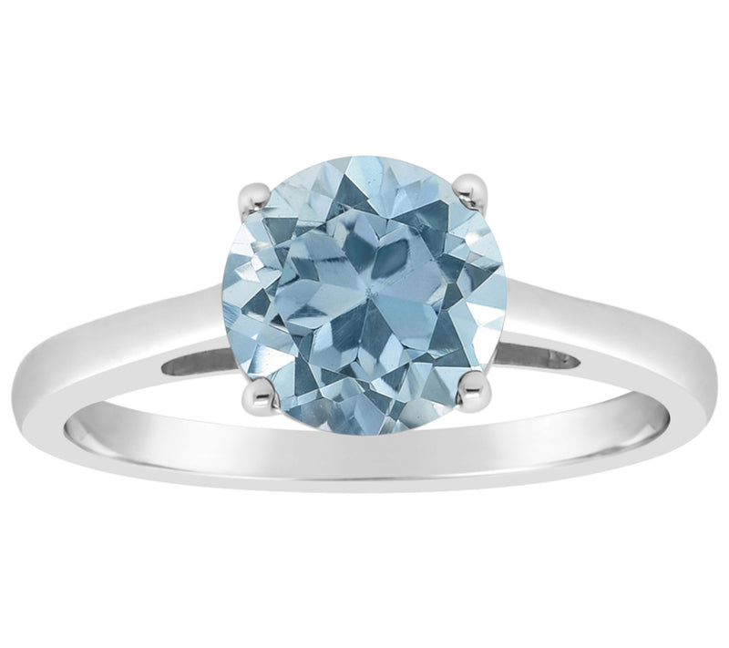 14K Gold 2.20 cttw Round Sky Blue Topaz Ring — View 3