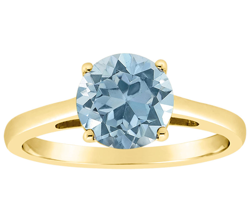 14K Gold 2.20 cttw Round Sky Blue Topaz Ring — View 5
