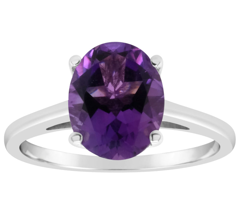 14K Gold 2.20 cttw Oval Amethyst Ring — View 3