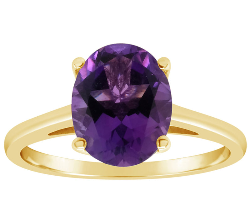 14K Gold 2.20 cttw Oval Amethyst Ring — View 5