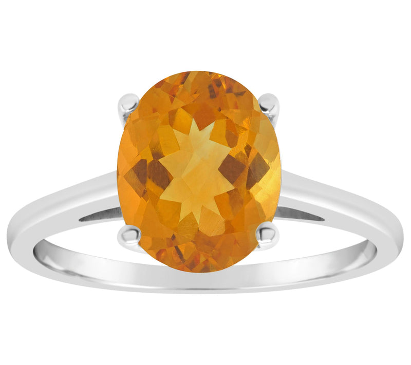 14K Gold 2.20 cttw Oval Citrine Ring — View 3