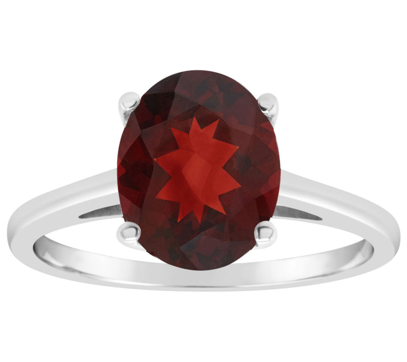 14K Gold 2.80 cttw Oval Garnet Ring — View 3