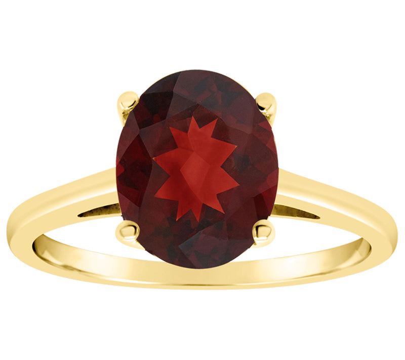 14K Gold 2.80 cttw Oval Garnet Ring — View 5