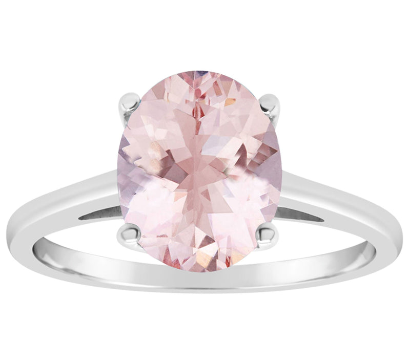 14K Gold 2.20 cttw Oval Morganite Ring — View 3