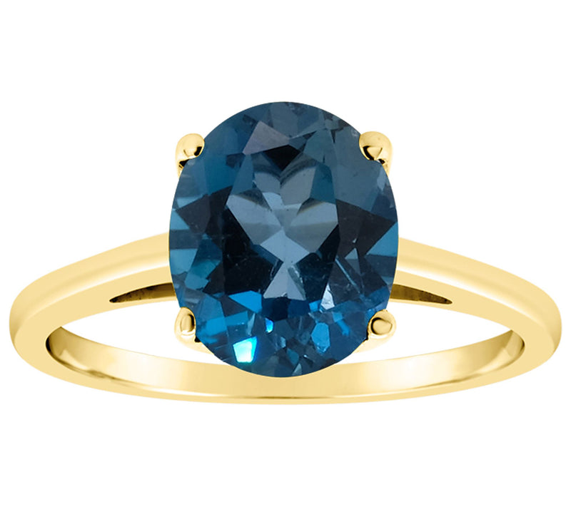 14K Gold 3.20 cttw Oval London Blue Topaz Ring — View 5