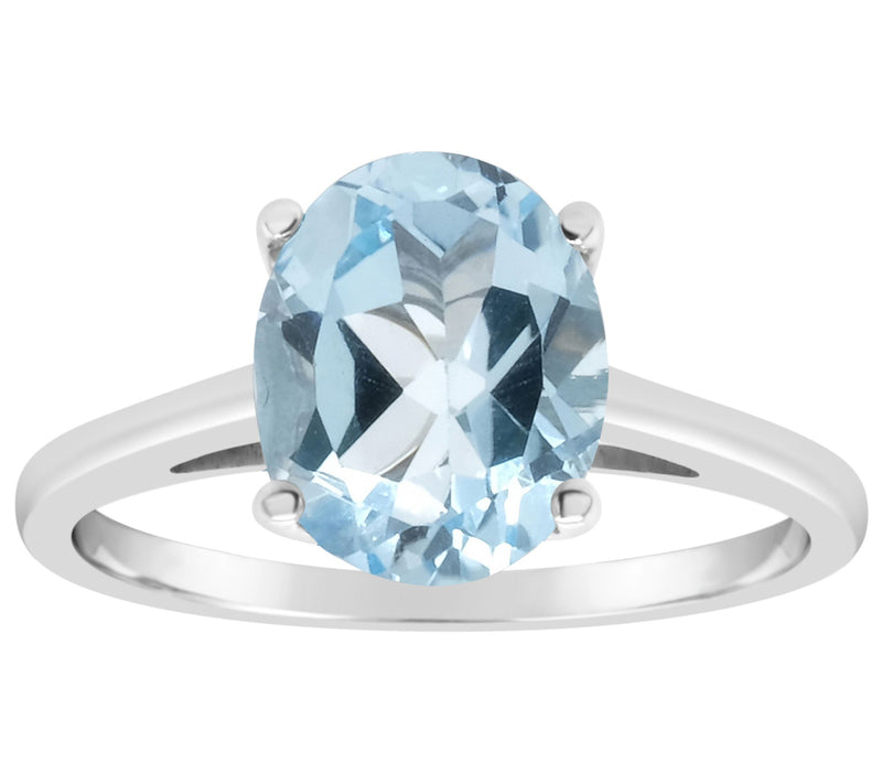 14K Gold 3.20 cttw Oval Sky Blue Topaz Ring — View 3