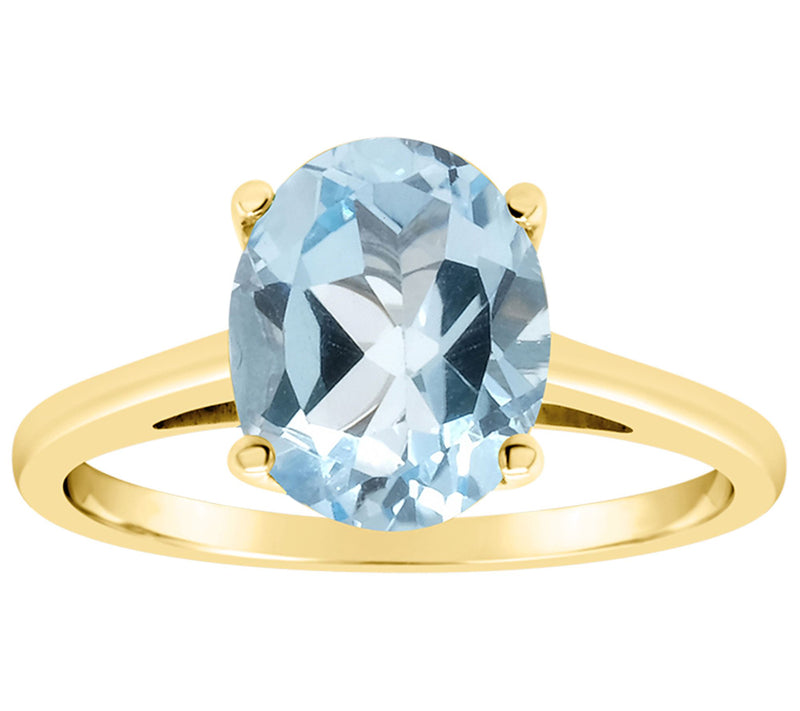 14K Gold 3.20 cttw Oval Sky Blue Topaz Ring — View 5