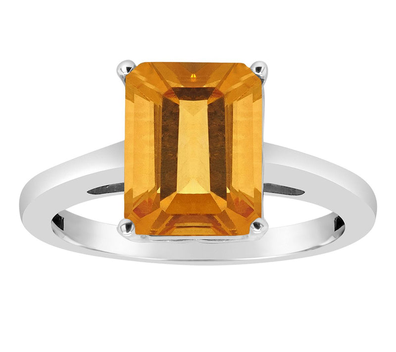 14K Gold Emerald Cut 2.80 cttw Citrine GemstoneRing — Main view