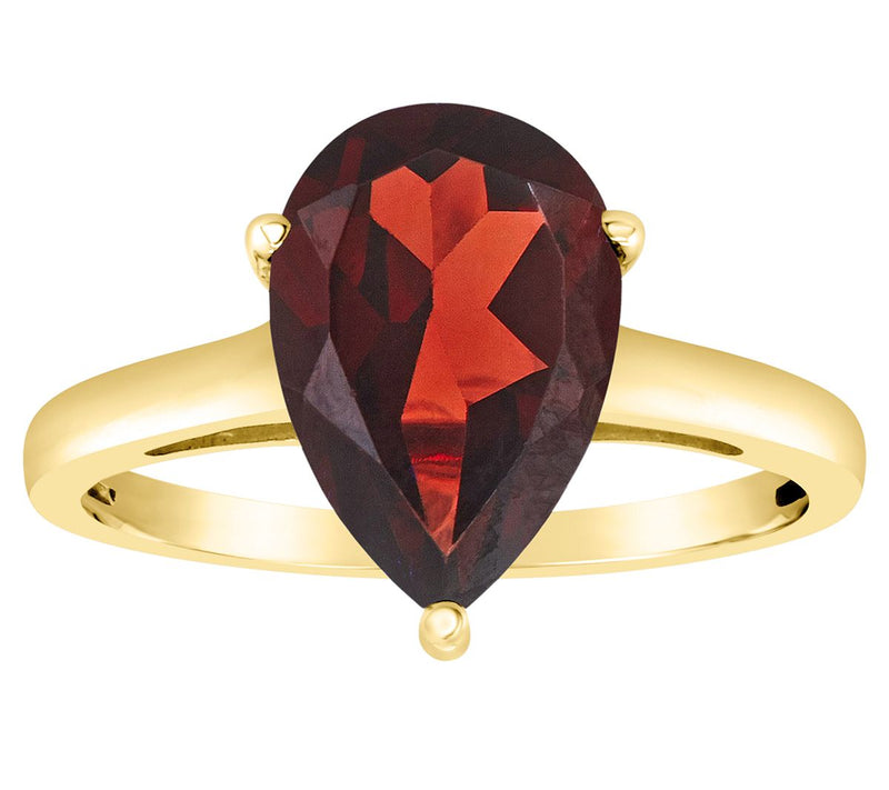 14K Gold Pear Shaped 3.00 cttw Garnet GemstoneRing — View 5