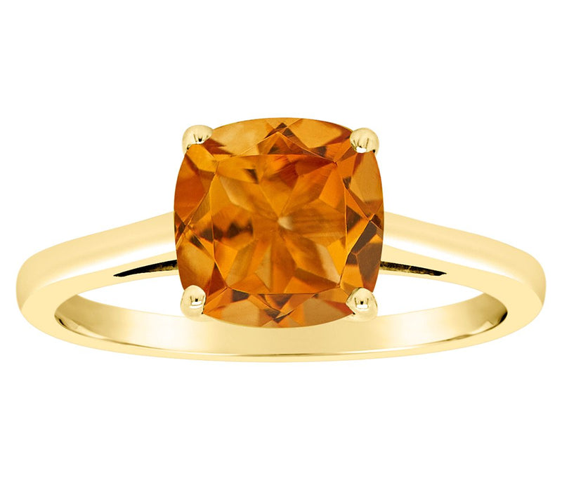 14K Gold Cushion Cut 1.80 cttw Citrine GemstoneRing — View 5