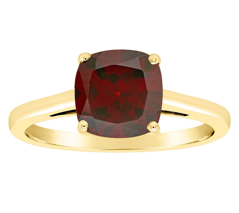 14K Gold Cushion Cut 2.50 cttw Garnet Gemstone Ring — View 5