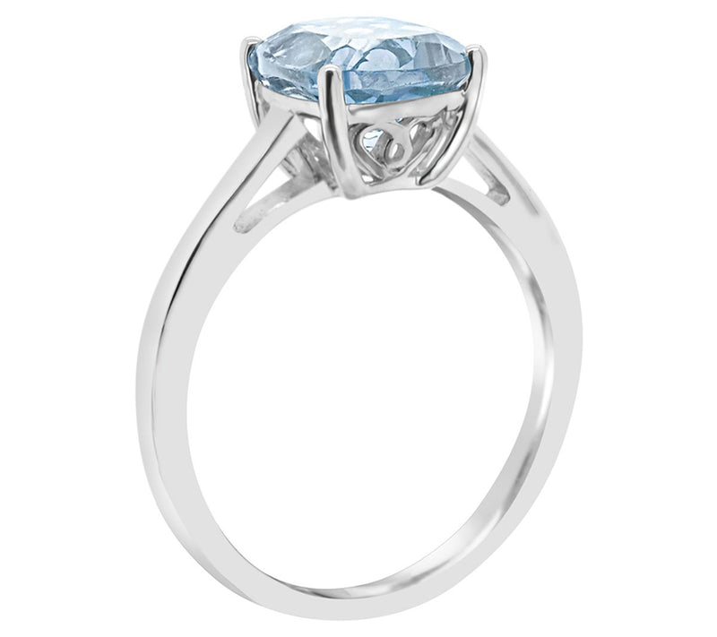 14K Gold Cushion Cut 2.50 cttw Sky Blue Topaz Gemstone Ring — View 6