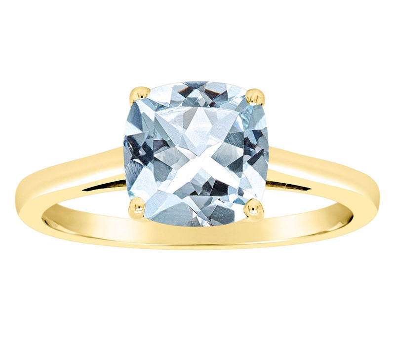 14K Gold Cushion Cut 2.50 cttw Sky Blue Topaz Gemstone Ring — View 5