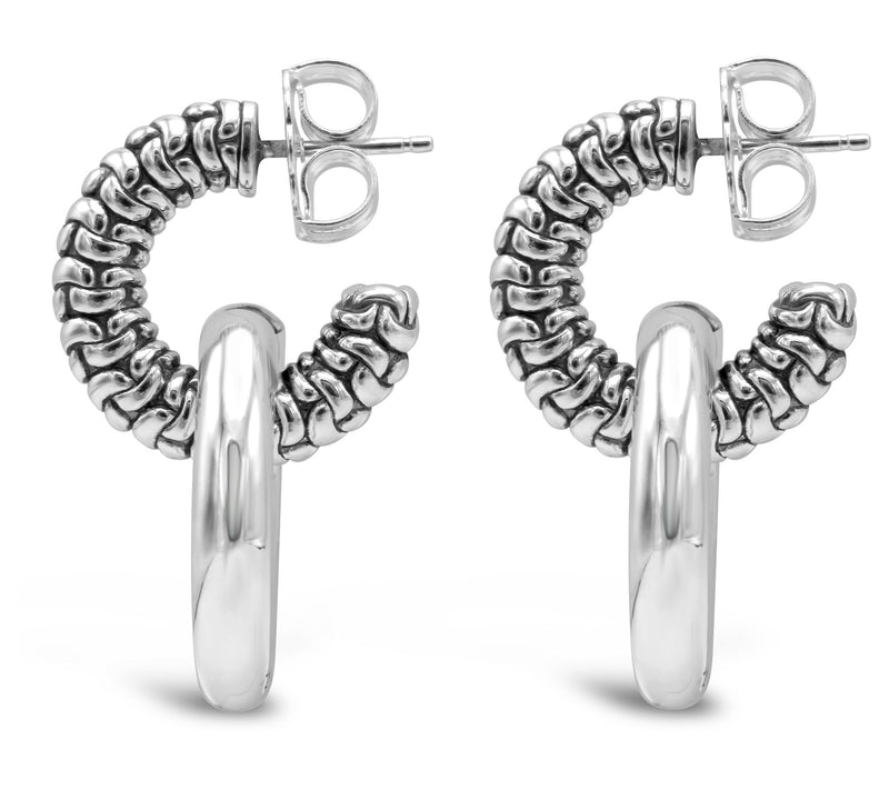 Tiffany Kay Studio Sterling Purl Knit Double Hoop Earrings — View 2