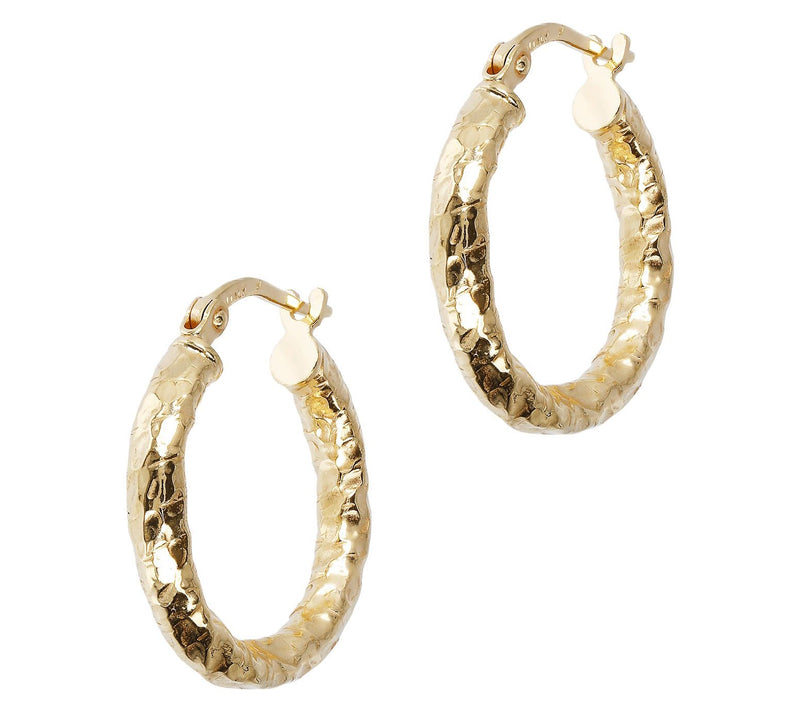 Bronzo Italia 3/4" Hammered Round Hoop Earrings — Main view