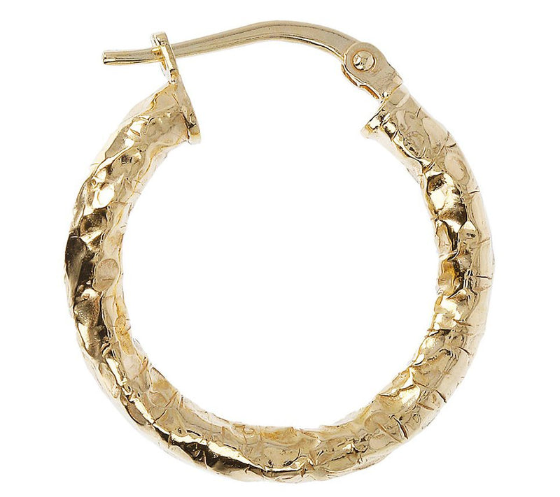 Bronzo Italia 3/4" Hammered Round Hoop Earrings — View 2