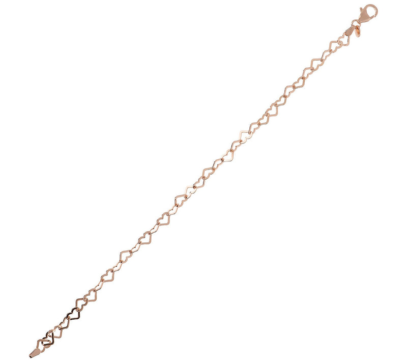 Bronzo Italia Polished Open Heart Anklet — View 2