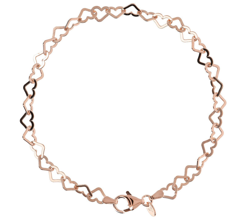 Bronzo Italia Polished Open Heart Anklet — Main view