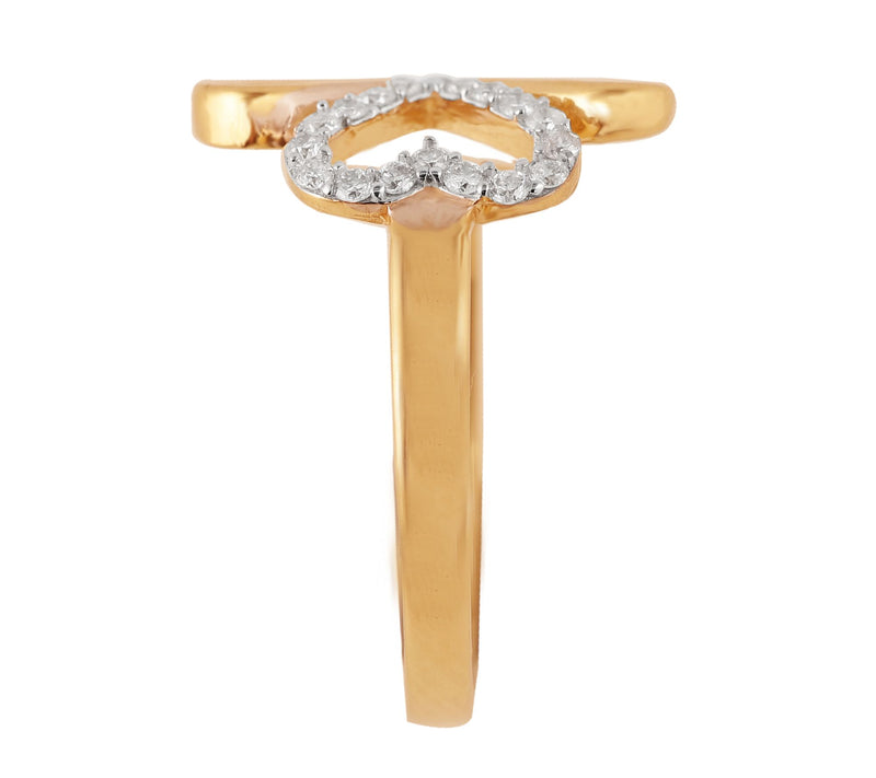 Adi Paz 14K Gold 1/8 cttw Diamond Heart CloverRing — View 3