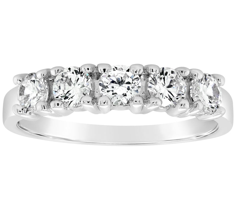 Affinity 3/4 cttw 5-Stone Diamond Band Ring, 14K — View 3