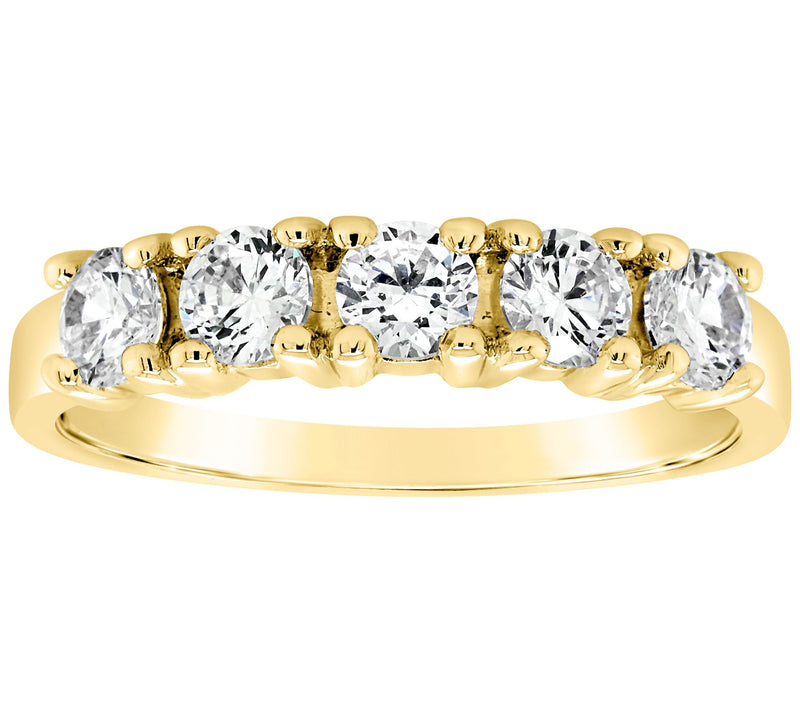 Affinity 3/4 cttw 5-Stone Diamond Band Ring, 14K — View 5