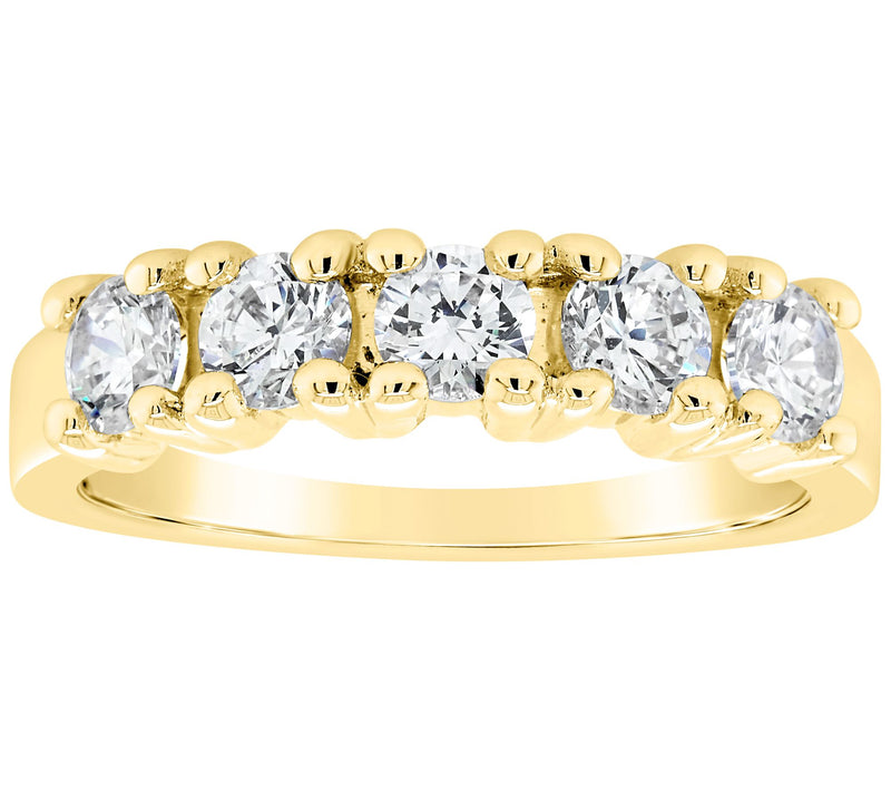 Affinity 1.00 cttw 5-Stone Diamond Band Ring, 14K — View 5