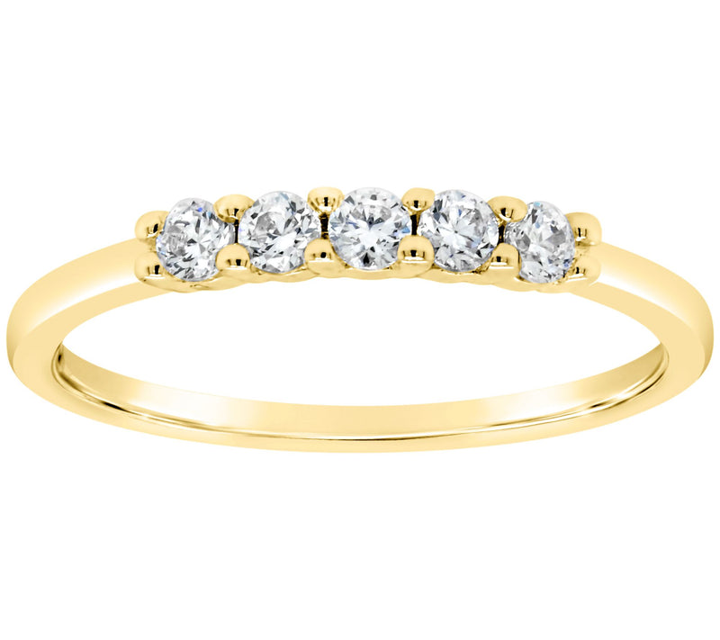 Affinity 1/4 cttw Diamond 5-Stone Band Ring, 14K Gold — View 5