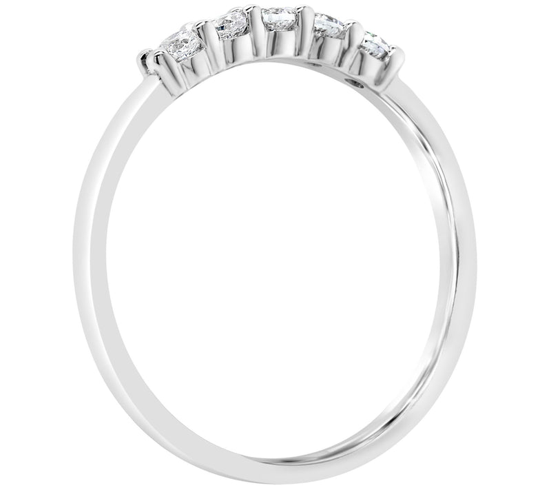 Affinity 1/4 cttw Diamond 5-Stone Band Ring, 14K Gold — View 6