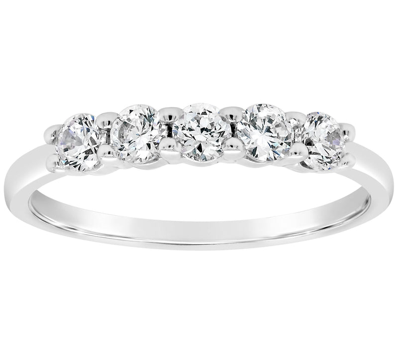 Affinity 1/2 cttw Diamond 5-Stone Band Ring, 14K Gold — View 3