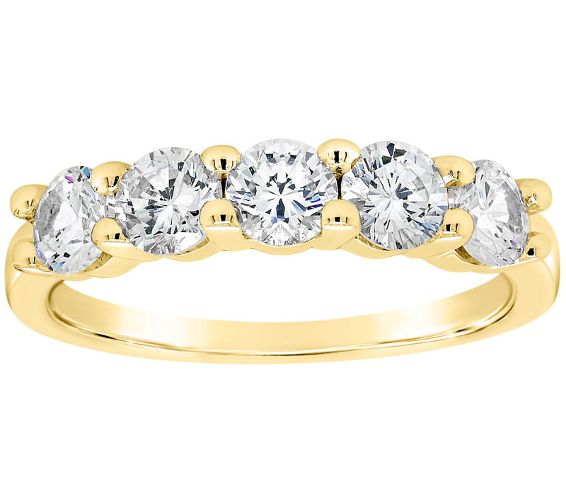 Affinity 1.25 cttw Diamond 5-Stone Band Ring, 14K Gold — View 5