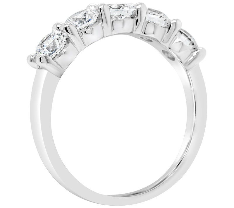 Affinity 1.50 cttw Diamond 5-Stone Band Ring, 14K Gold — View 6