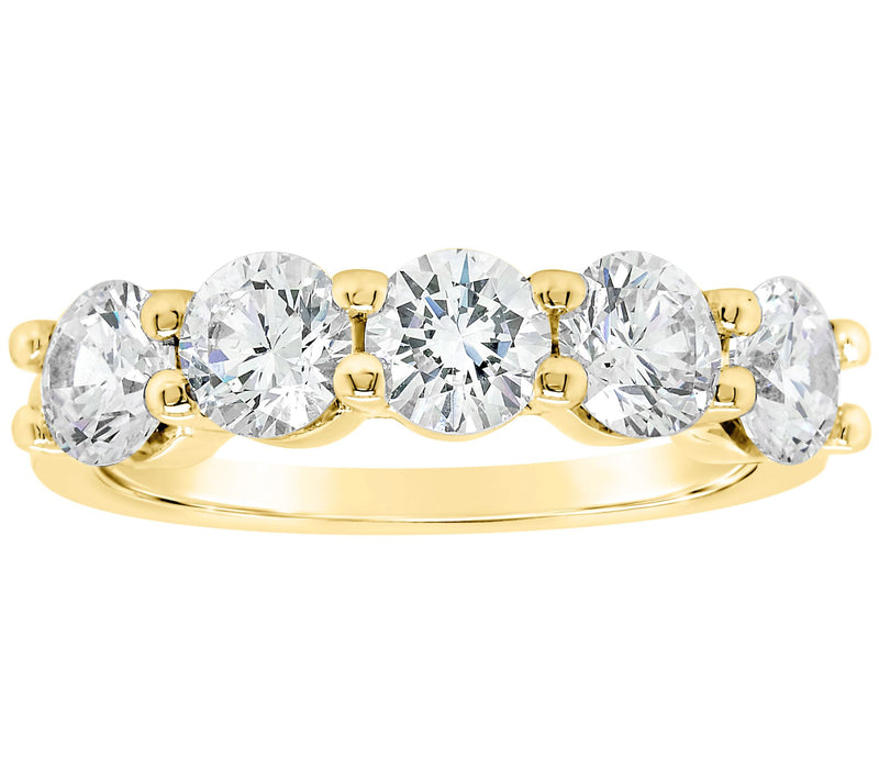Affinity 2.00 cttw Diamond 5-Stone Band Ring, 14K Gold — View 5