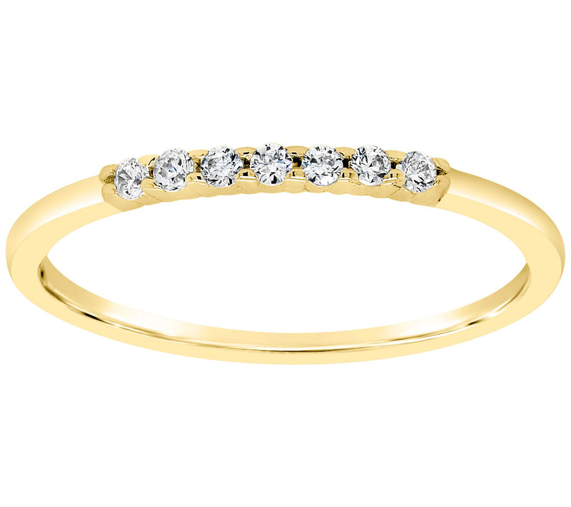 Affinity 1/10 cttw Diamond 7-Stone Band Ring, 14K Gold — View 5