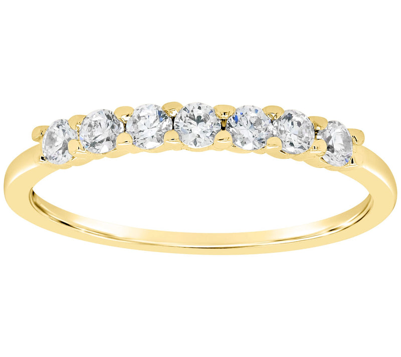 Affinity 1/3 cttw Diamond 7-Stone Band Ring, 14K Gold — View 5