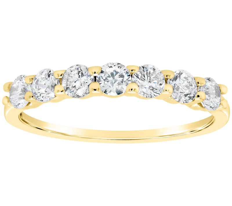 Affinity 3/4 cttw Diamond 7-Stone Band Ring, 14Gold — View 5