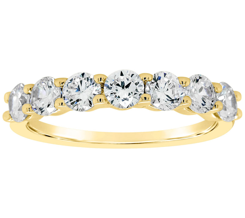 Affinity 1.00 cttw Diamond 7-Stone Band Ring, 14K Gold — View 5