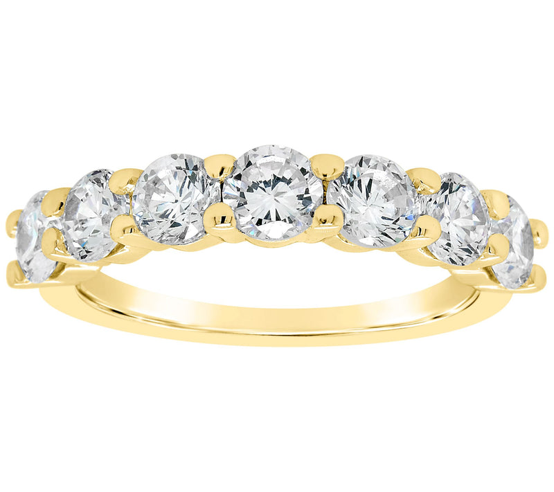 Affinity 1.75 cttw Diamond 7-Stone Band Ring, 14K Gold — View 5