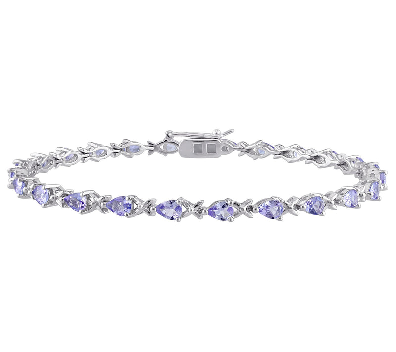 Sterling Silver 4.30 cttw Tanzanite Link Braceet — Main view