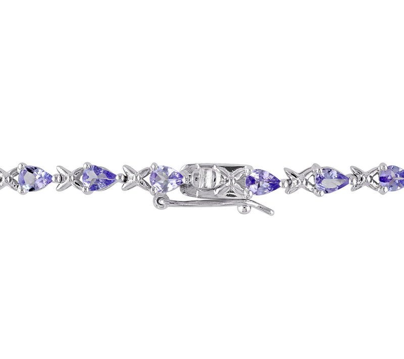 Sterling Silver 4.30 cttw Tanzanite Link Braceet — View 2